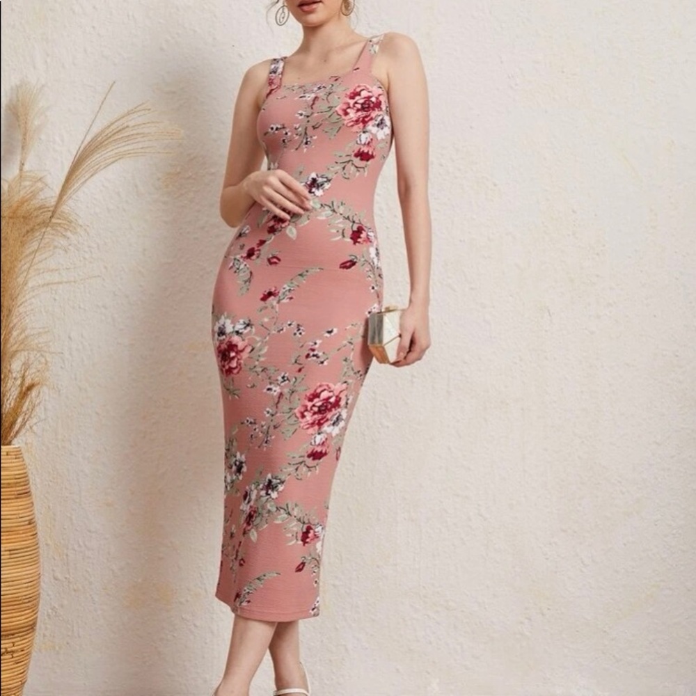 Pink floral dress